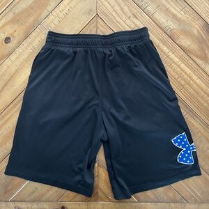 Under Armour Boys Black Shorts with Logo